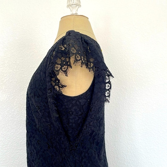Phoebe Couture black Lace Dress SZ 4 Cap Sleeve. - Picture 7 of 11